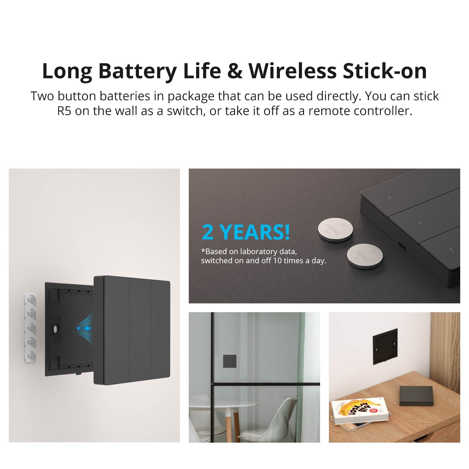 SONOFF SwitchMan R5 Scene Controller Work with M5 MINIR4 Smart Wall Light Switch