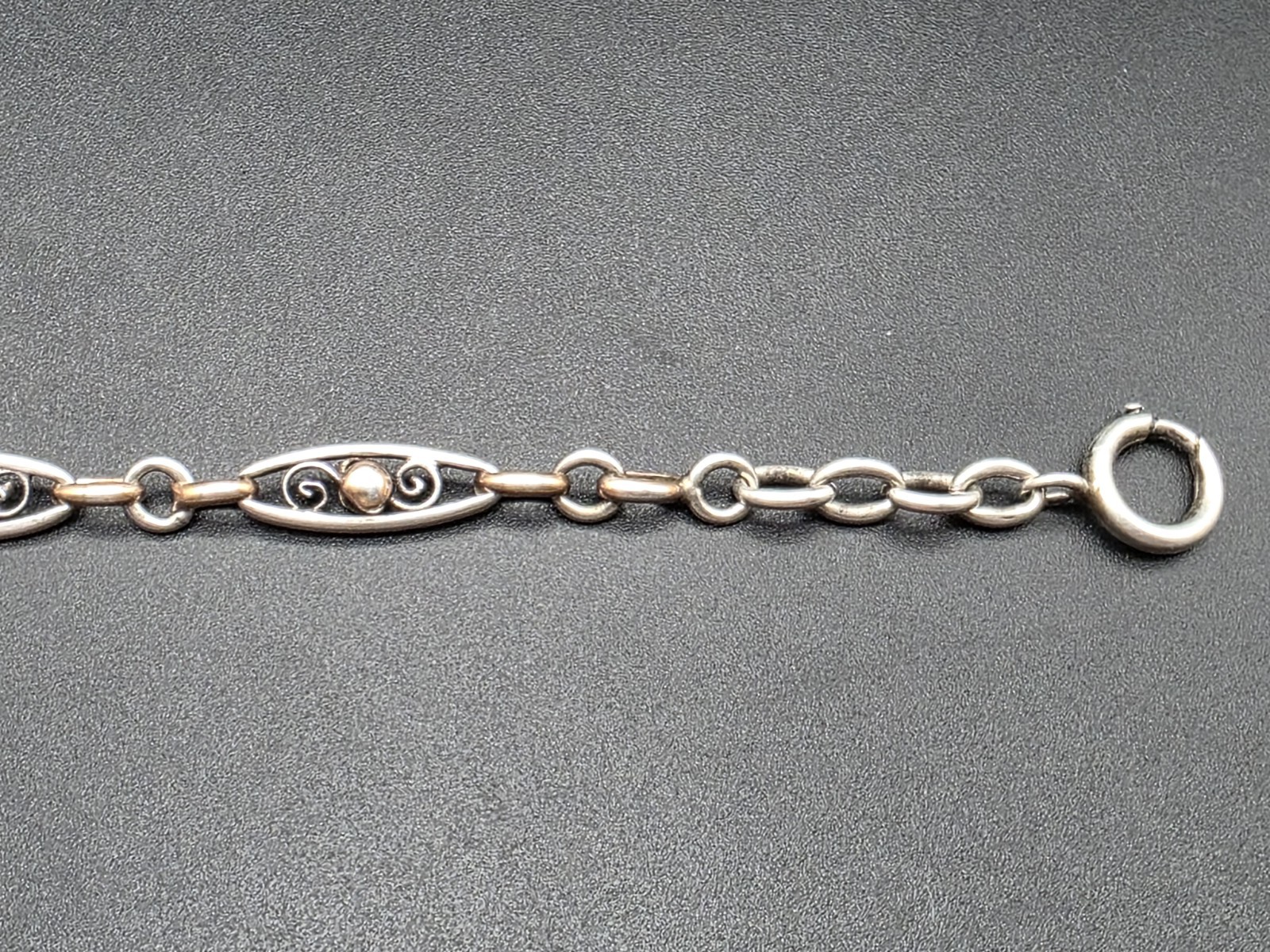 Antique Belle Époque Gilt Silver Pocket Watch Chain Albertina France c1900