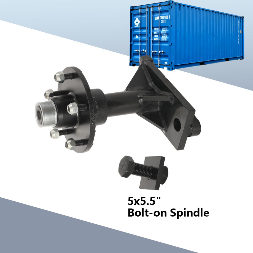 5x 5.5 Lug Shipping Container Wheels Bolt-on Spindle Kit US