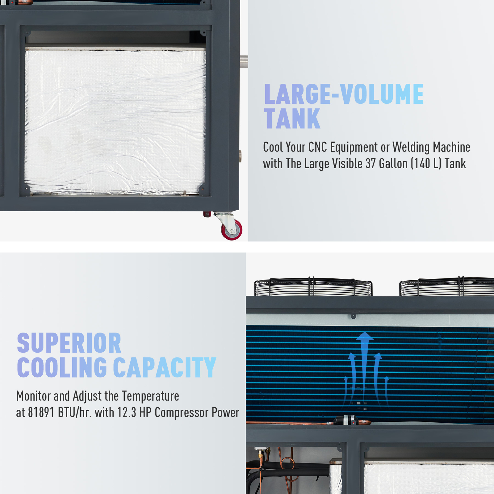 CREWORKS 37 Gal 8 Ton Air-cooled Water Chiller for Laser Cutters CNC Machines