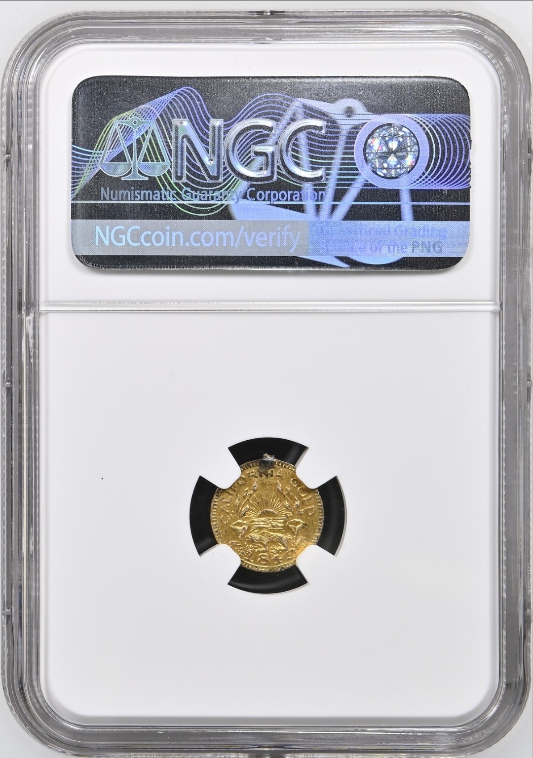 Bear On Ocean View Sunset Indian California Fractional Gold NGC UNC 1849 Bear #6