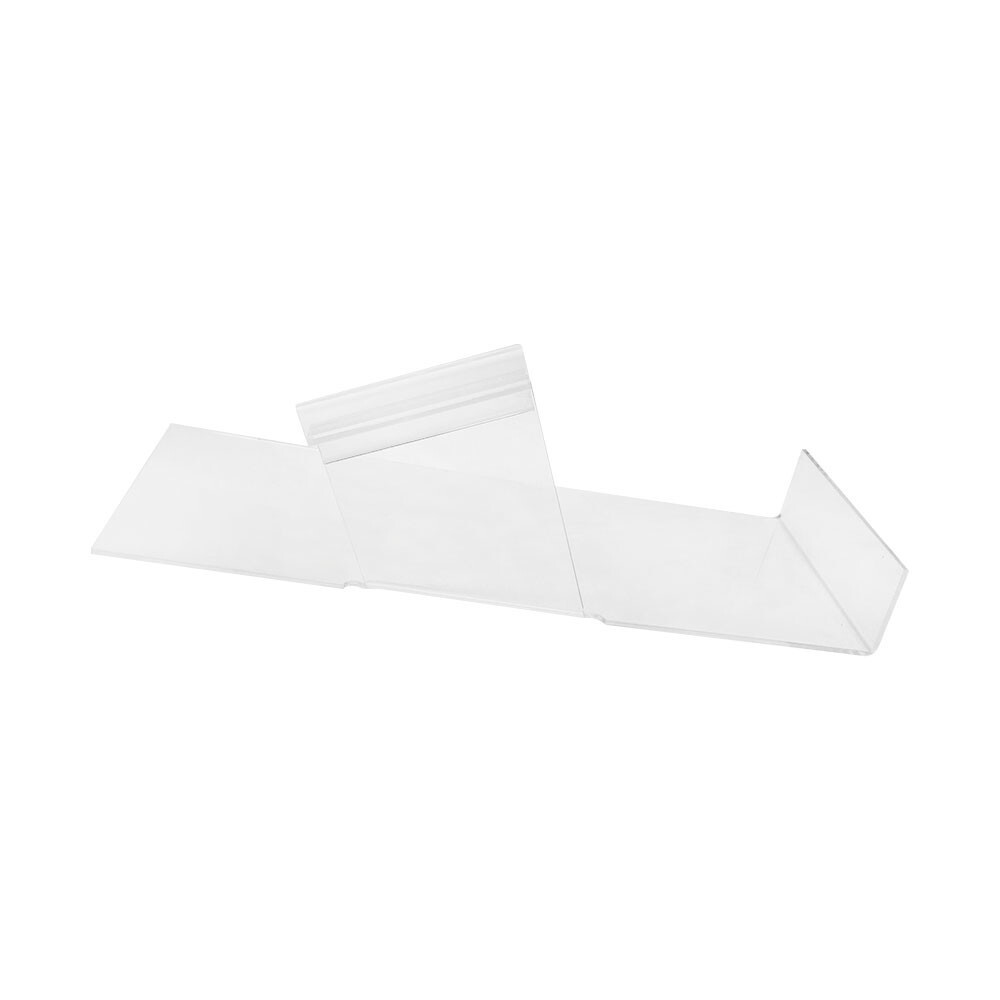 10'' x 4'' Slatwall Clear Acrylic Shoe Display Shelf Left Profile - 2 Pc