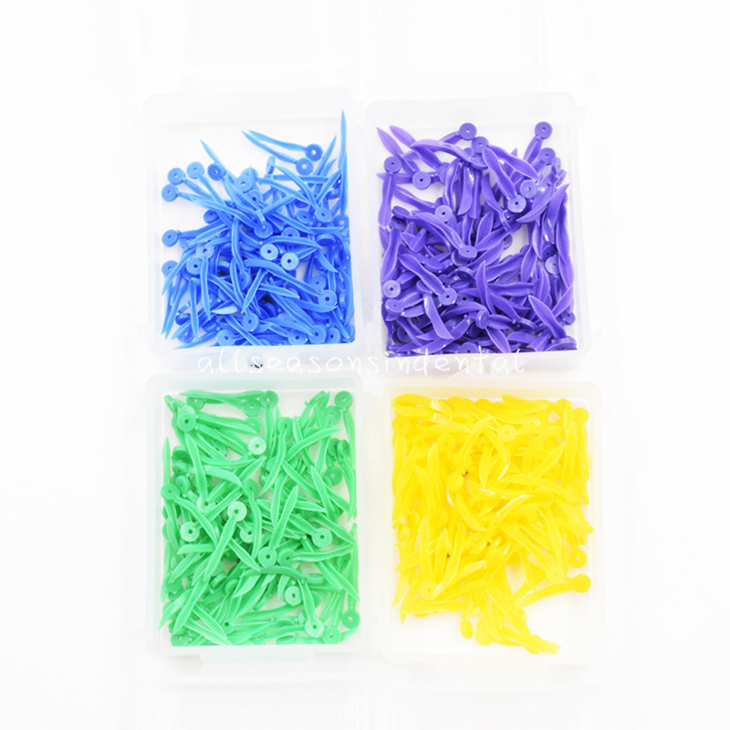 Dental Disposable Plastic Wedge With Holes Round Stern 4 Sizes Wave Poly-Wedge