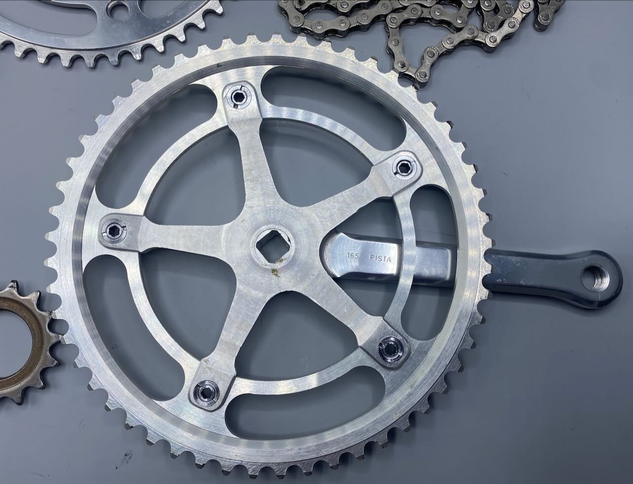 Campagnolo Pista Track Drivetrain NOS & Used 165 mm 1/8" wide