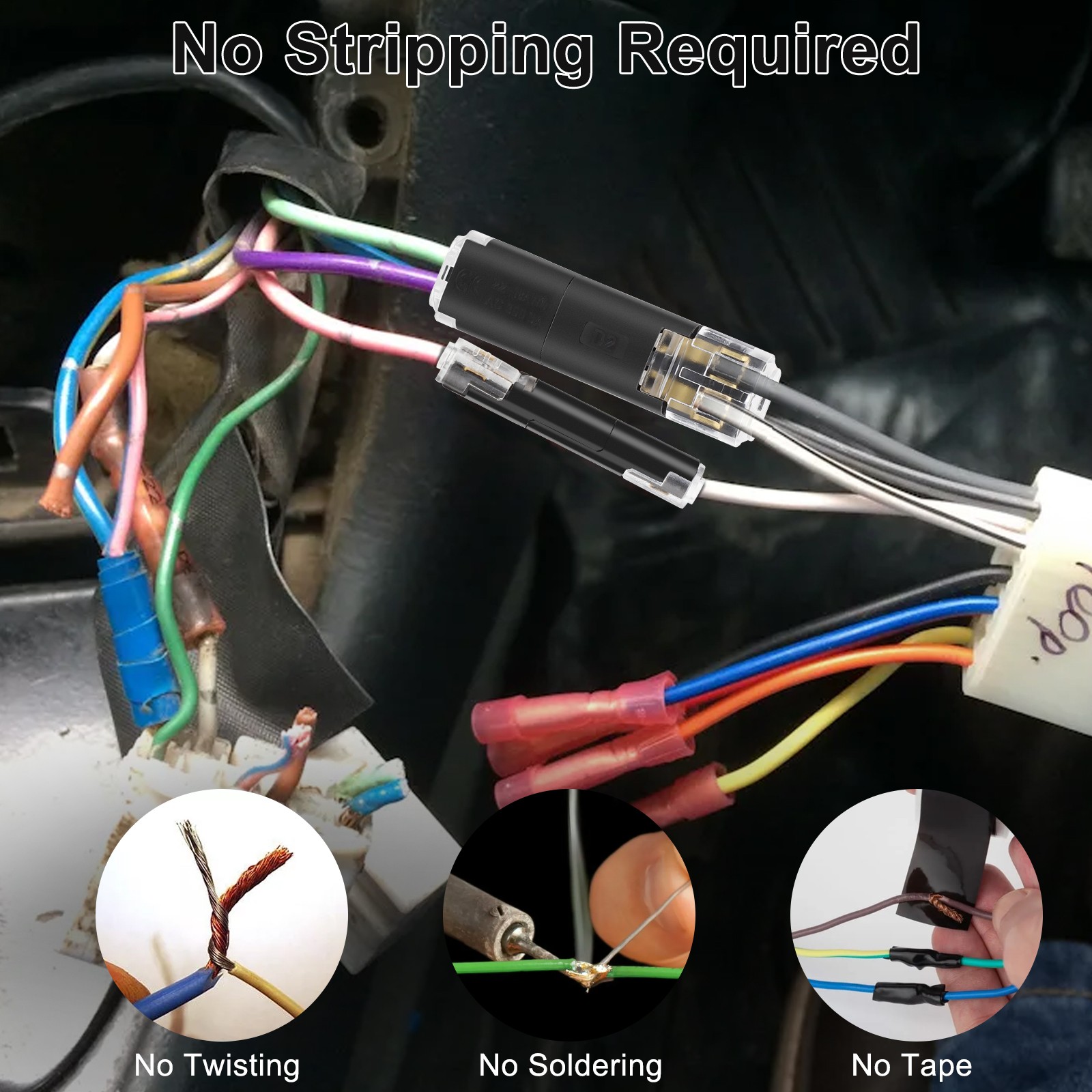 80PCS Plug-In Quick Wire Connector Kit 1-Pin 2-Pin Reusable Clamp Terminal Block