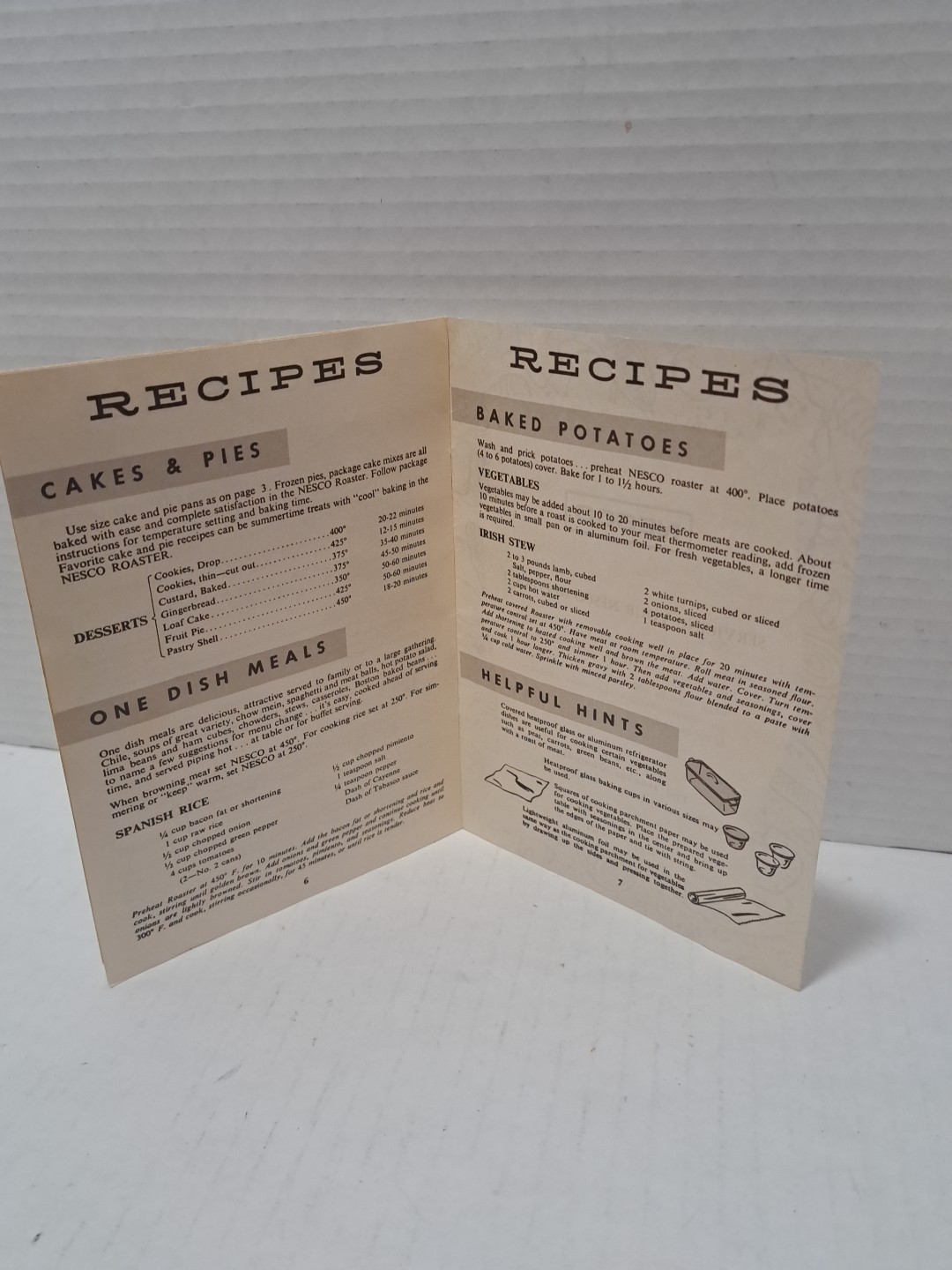 Vintage 1970 Nesco Oval Roaster Instruction Manual And Recipes