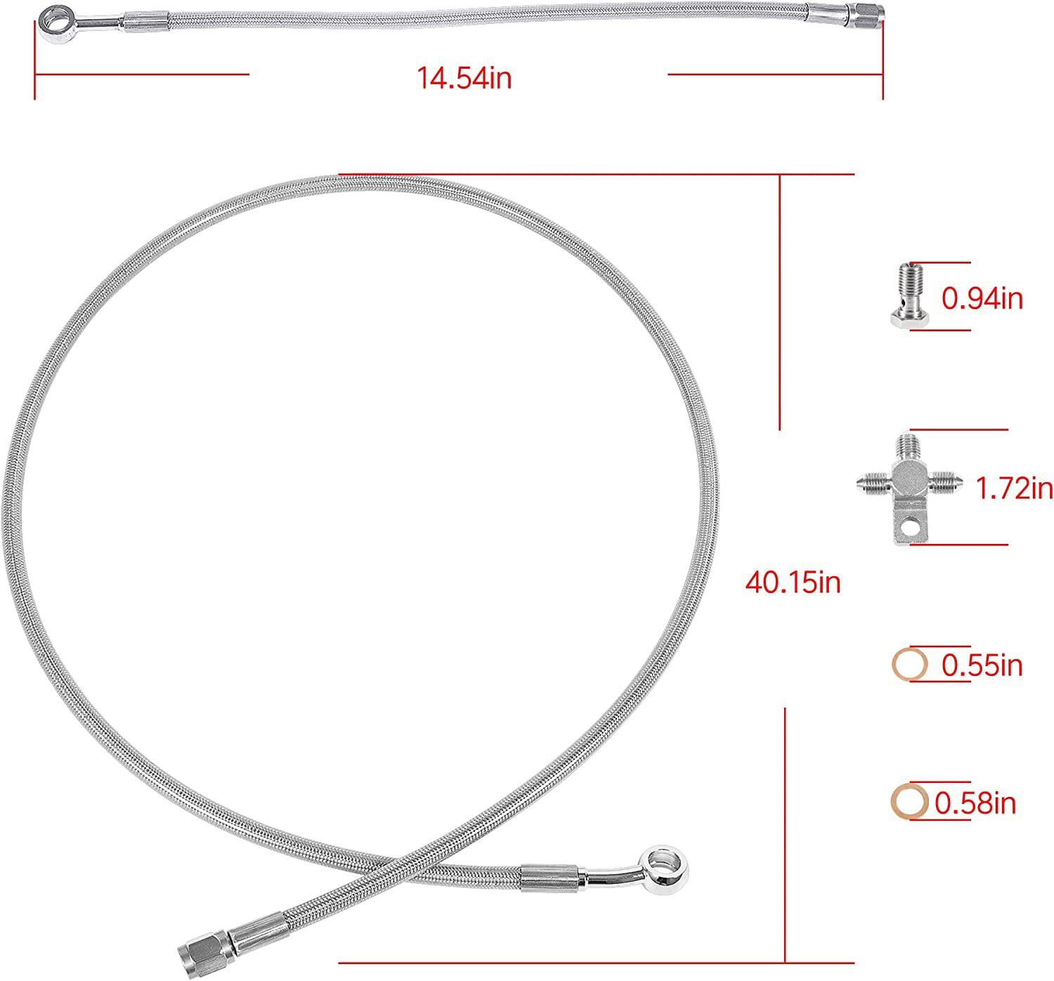 Front Stainless Steel Braided Brake Line kit For Yamaha Banshee 350 1987-2015