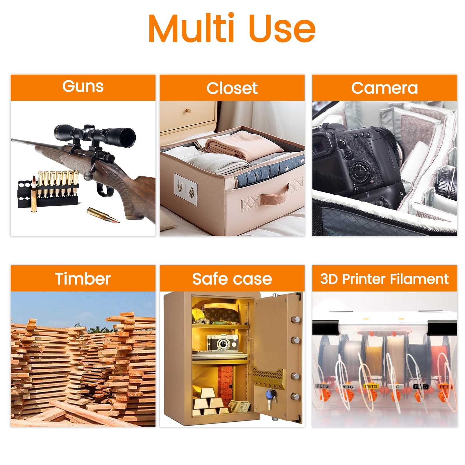 [500g 10p]Adsorbco Rechargeable Desiccant Packs, Indicating Silica Gel Packets