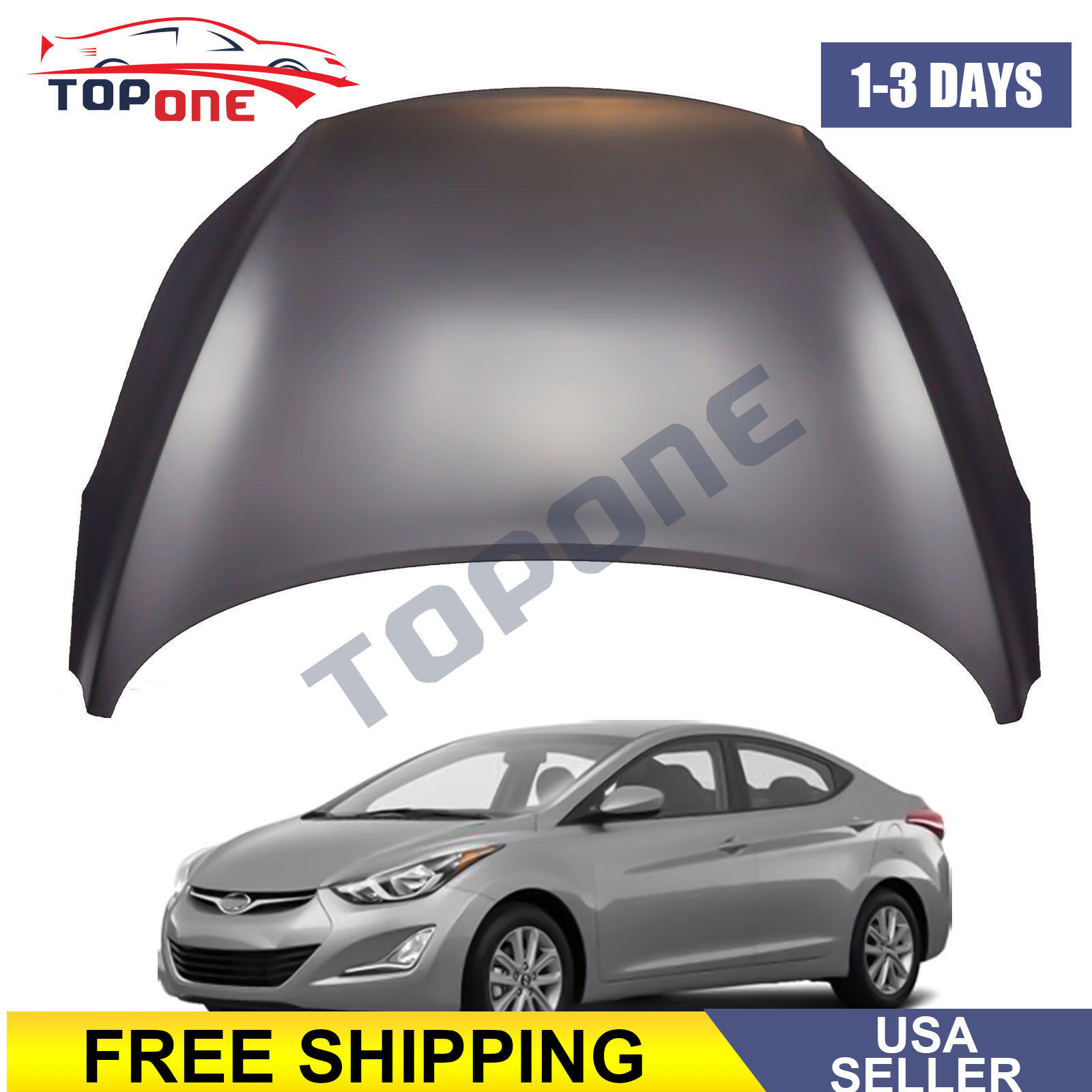 Primed Steel Hood For 11-16 Hyundai Elantra GLS GL GS SE Sedan Coupe 1.8L 2.0L