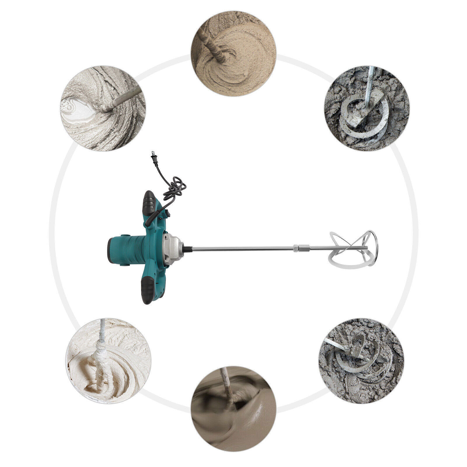 Concrete Cement Mixer Electric Paddle Mixer Plaster Grout Paint Thinset Mortar!