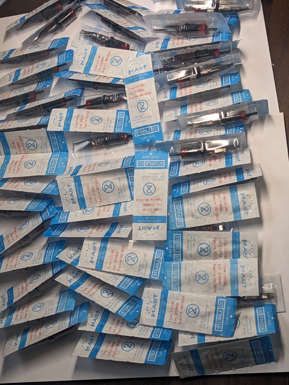 60x LOT MAST 1213M1 - Sterile Disposable Tattoo Nozzle Needle Tips and Tube 3/4