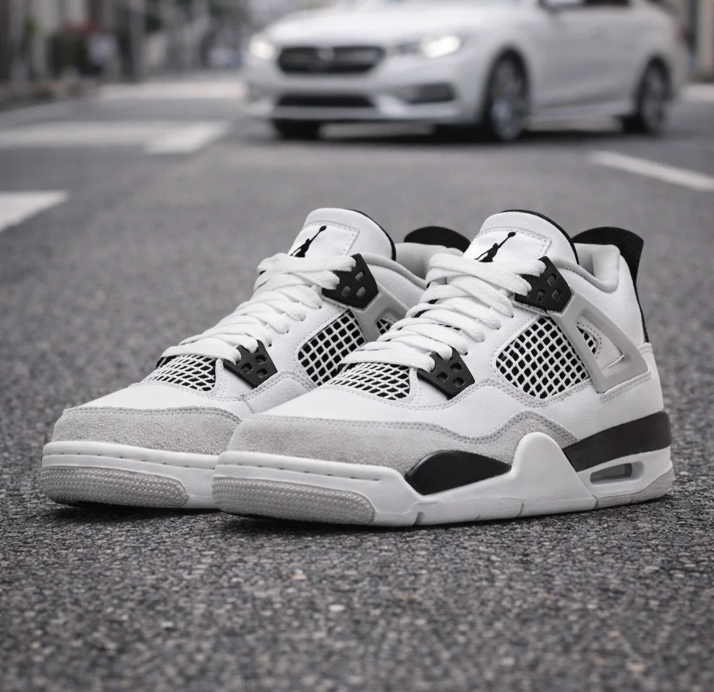 Jordan 4 Retro Military Black White Women's All Size US 5.5-11