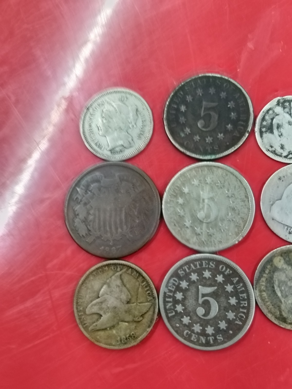 Lot of 15 Mixed Lowball Civil War Era 1842-1889 Silver/Copper Coins Penny-Dime