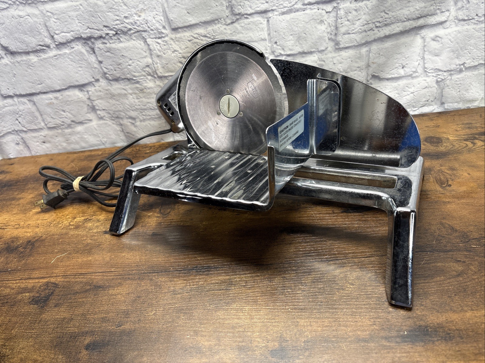 Vintage Rival Meat & Cheese Slicer Model 1101E7 Stainless Steel Electric Tested