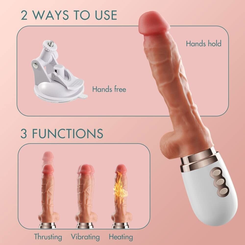 Remote Control Telescopic Dildo Thrusting Vibrator Heating G-Spot Sex Toys Women