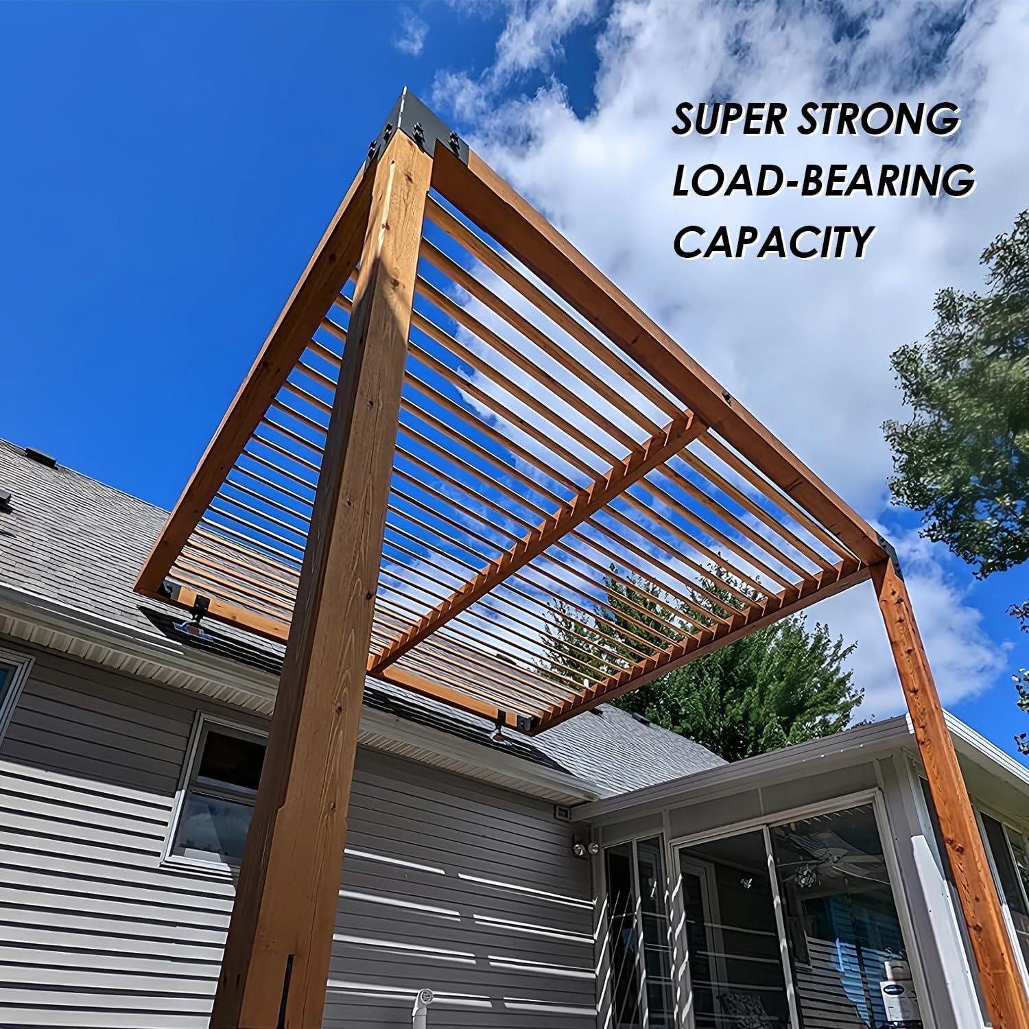 2Pack 3.6-Inch Saddle Stainless Steel Roof Riser for Patio Pergola