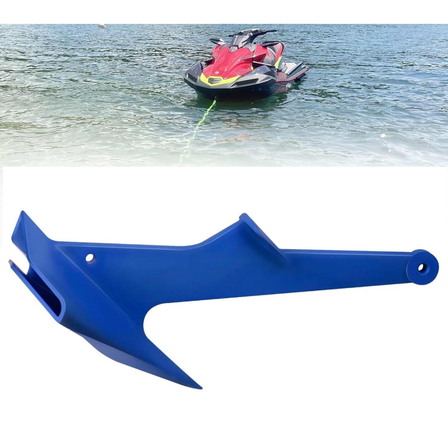 1Kg/2.2lb Nylon For PWC Kayaks Jetski Anchor & Boat Anchor to 3.5m/12ft Blue