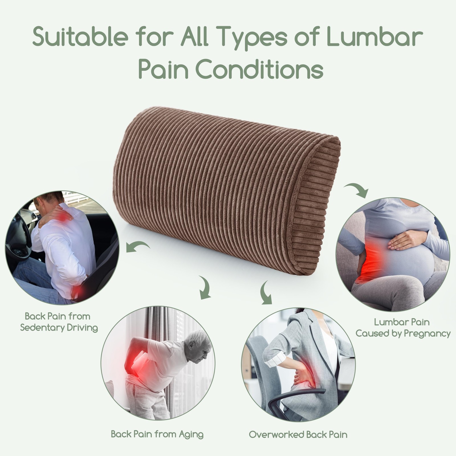 Lumbar Support Pillow for Recliner Chair/Accent Chair/Couch, Memory Foam Back...