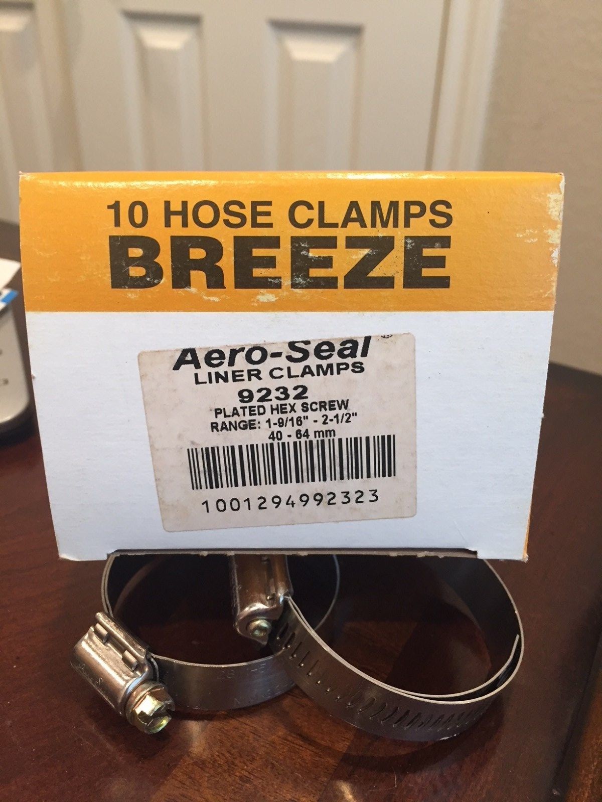 BREEZE 9232 10 PACK LINER CLAMPS 1-9/16"-2-1/2"   40-64mm SS /Plated hex screw