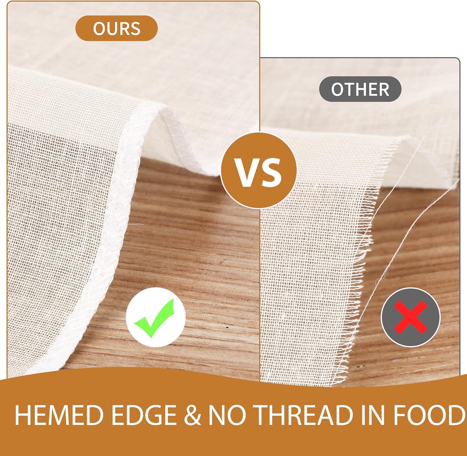 8 PCS Reusable Cheese Cloths Straining 20x20 Inch Hemmed Cheesecloth