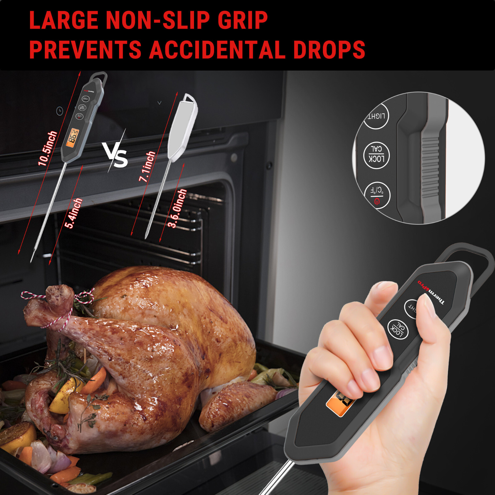 Themopro TP15HW 5.4 Long Probe Waterproof Instant Read Digital Meat Thermometer