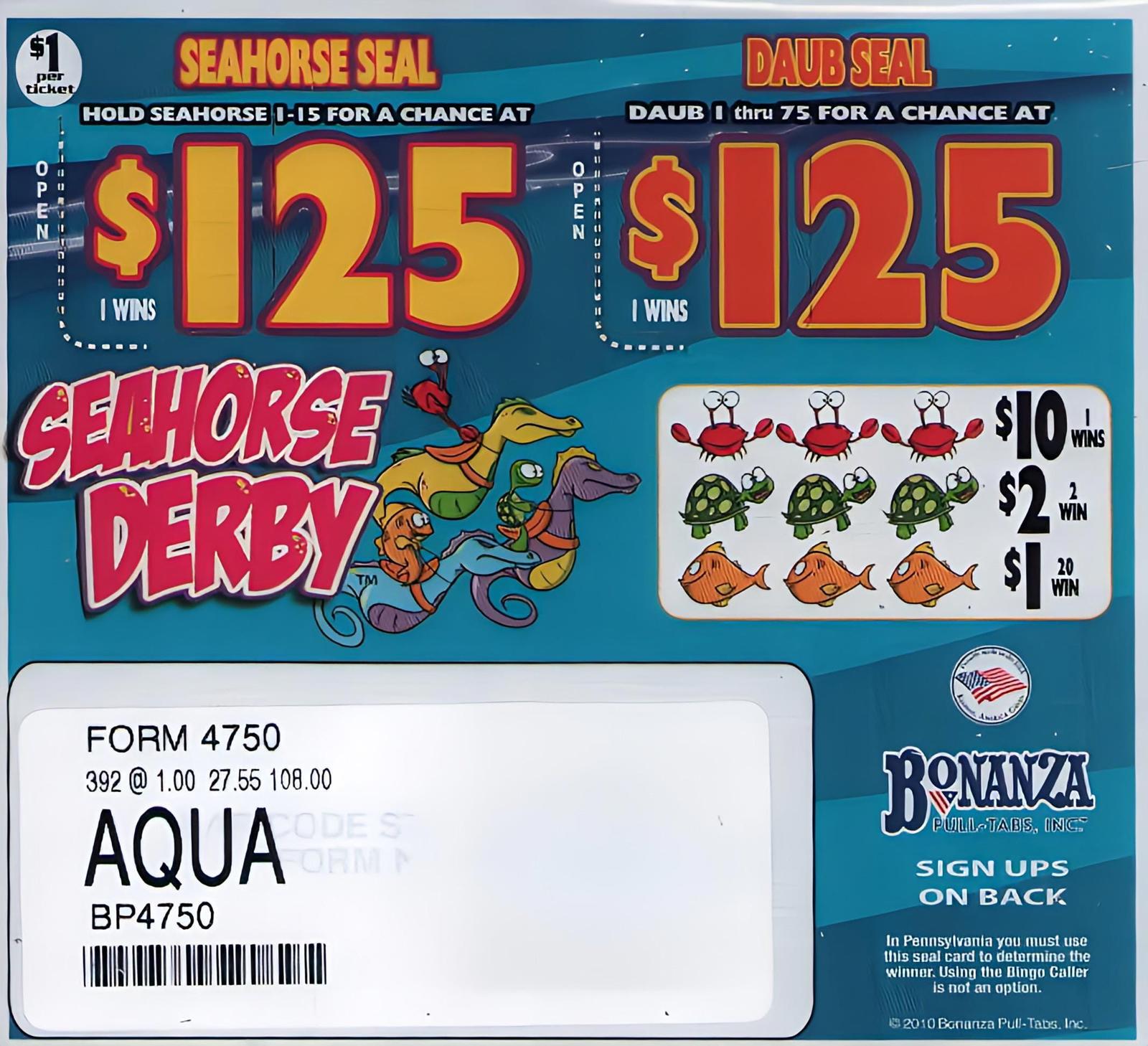 Pull Tab Tickets - Hard Card - Game 5 Pack - Small Games #2