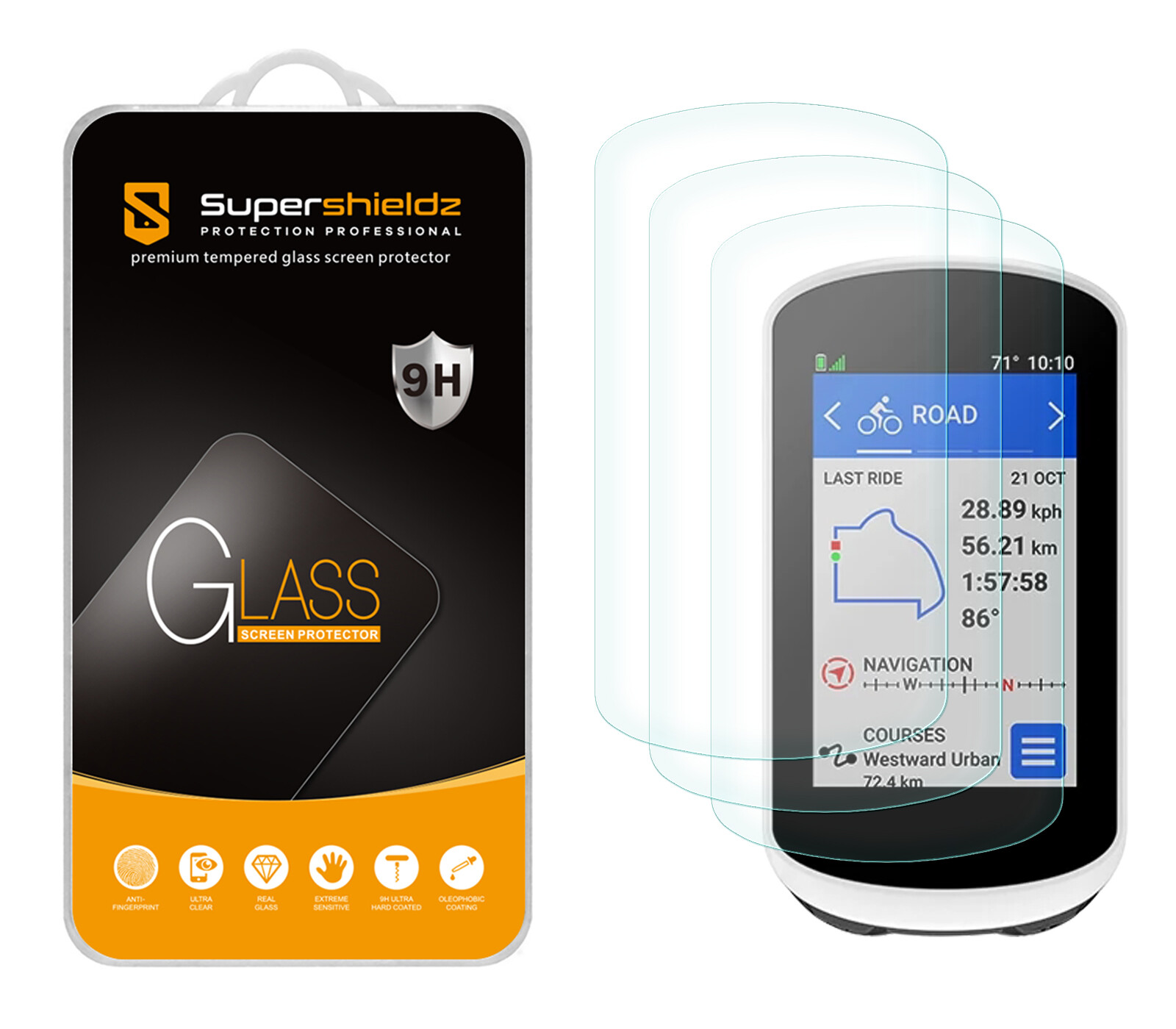 3X Supershieldz Tempered Glass Screen Protector for Garmin Edge Explore 2