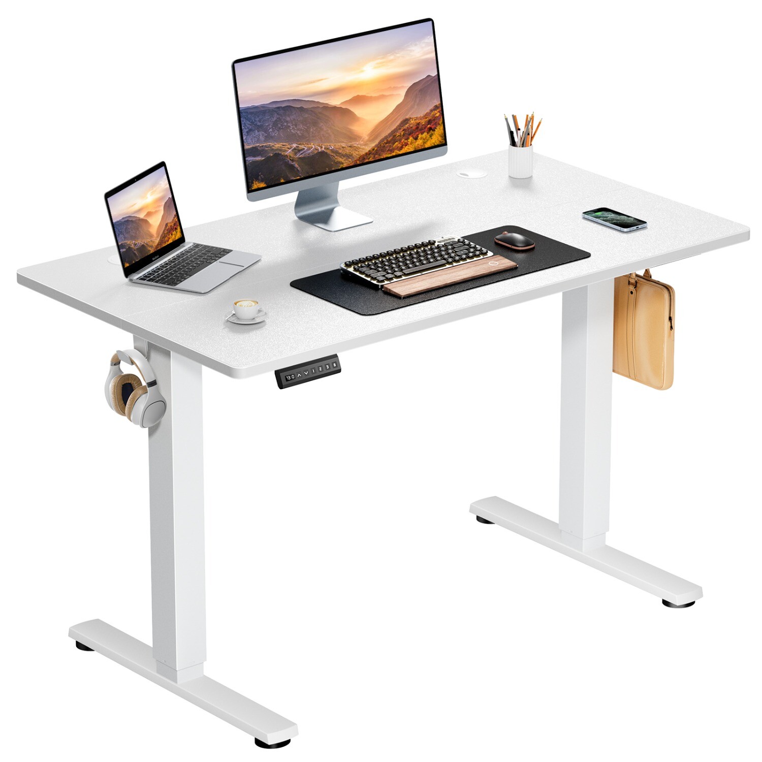 Electric Standing Desk - 40/48/55/63 x 24 inch Adjustable Sit to Stand Up Desk
