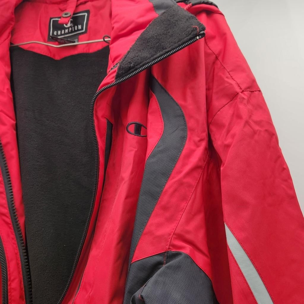 Champion Winter Ski Jacket Detachable Fleece Lining - Red & Black Size XL