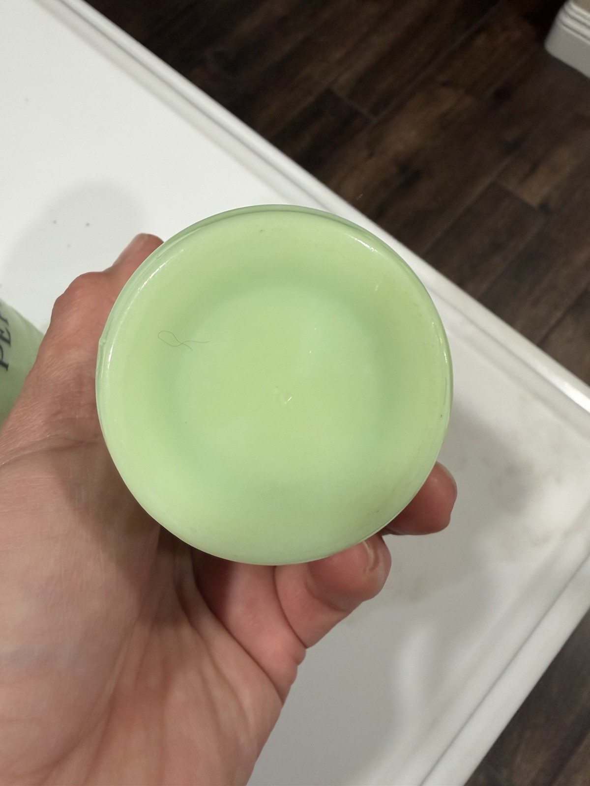 Jeannette Jadeite Beehive Salt & Pepper Shakers 1930's Uranium Glass