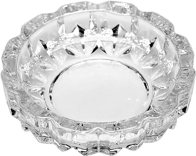 Heavy Crystal Glass Ashtray for Indoor and Outdoor Decorative Deli Green Apple