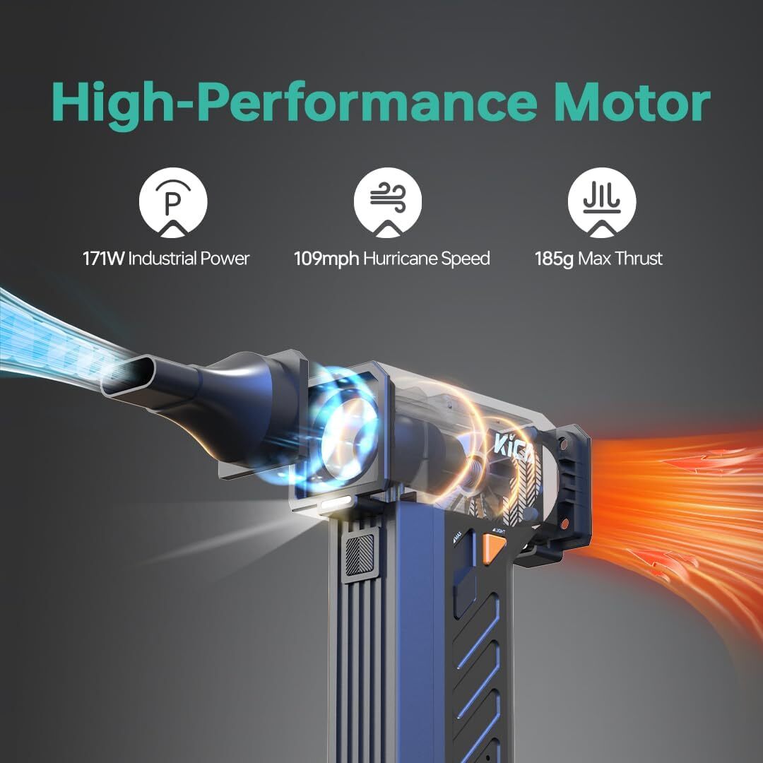 KiCA Jetfan Ultra - Electric Powerfull Air Duster Blower | 116000RPM | LED Light