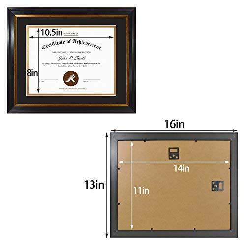 11x14 Diploma/Certificate Frame with Double Mat for 8.5x11 Document Real Glass