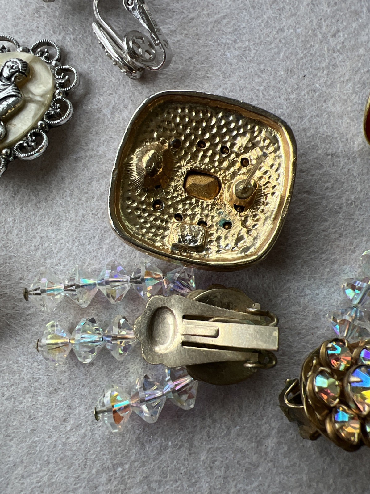 Vintage HIGH END COSTUME EARRING LOT - 13 Pair - Boucher, Trifari, Juliana +++!