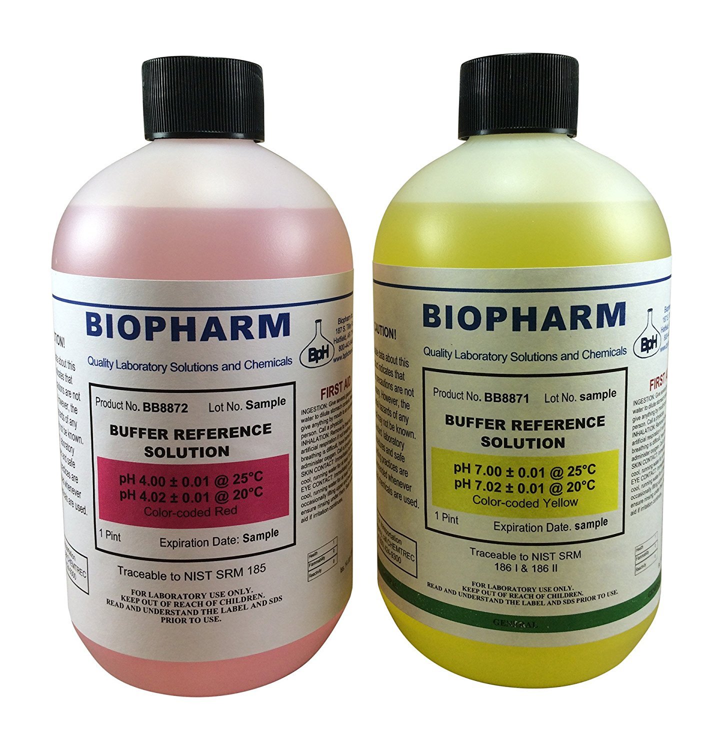 Biopharm pH Calibration Solution Kit (2) 500 mL  Bottles pH 4 and pH 7