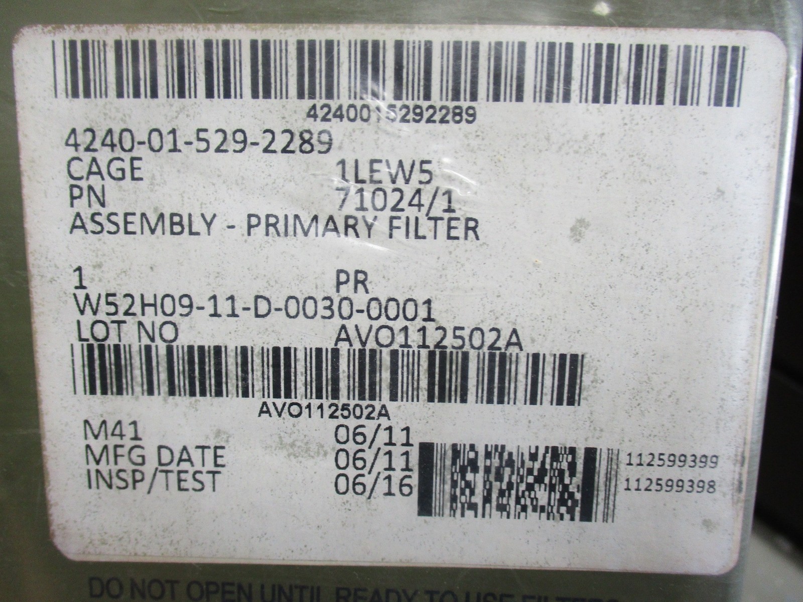 NOS in sealed pack Avon XM50/XM51 M50/M51 Gas Mask/Respirator Primary Filters