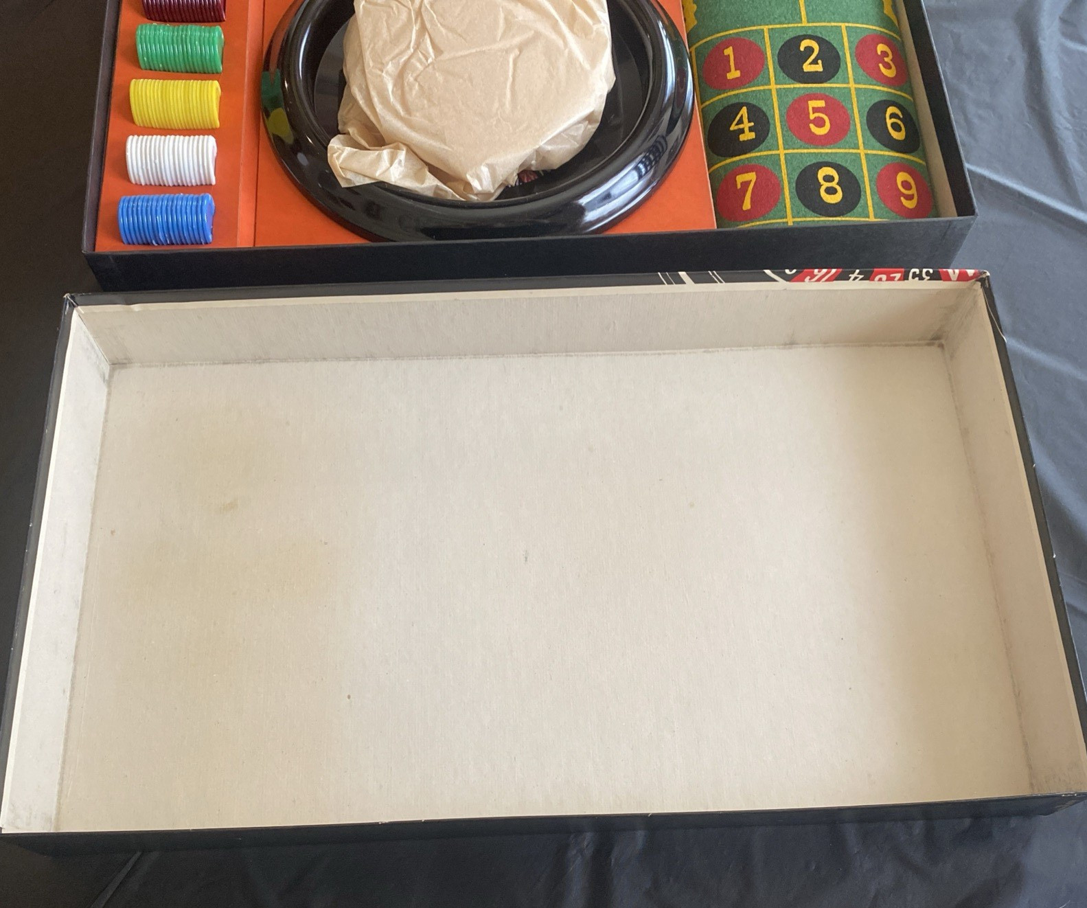 E. S. Lowe Vintage Roulette Complete Set No 907 Never Used 8" Diameter Wheel NIB