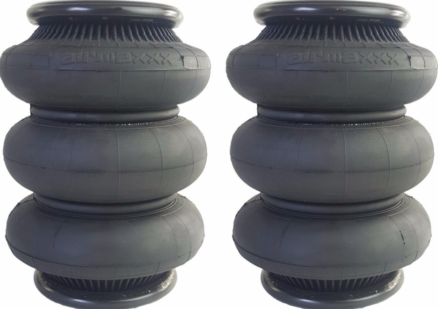 airmaxxx 2600 Triple Bellow Air Bags Pair 1/2"NPT Port Air Ride Suspension