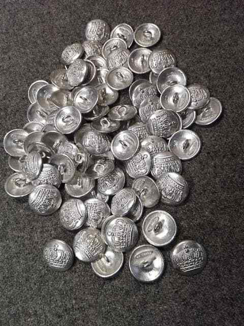 WWI German Overcoat Button 1915 in silver, unpainted 22MM buttons by the each