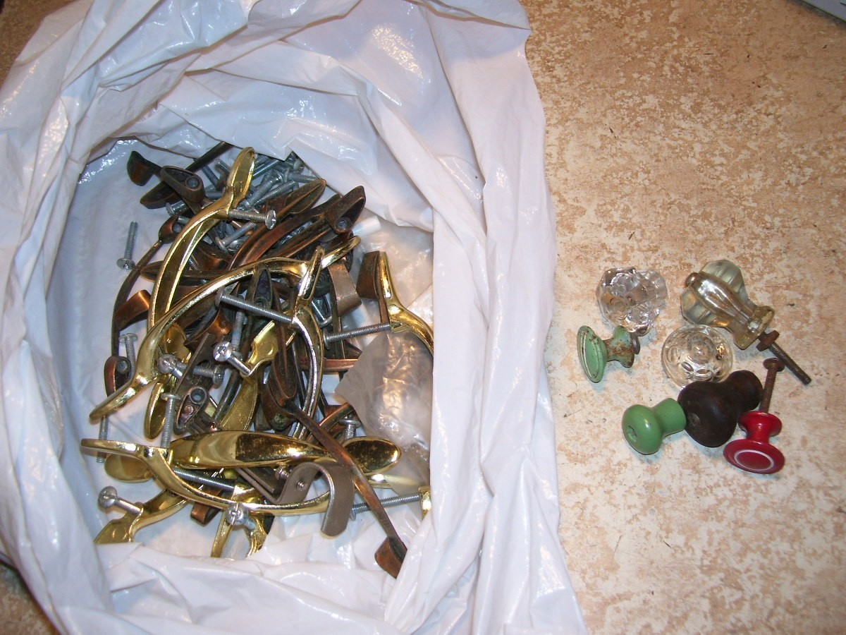 Lot of Vintage Drawer Pulls Metal Glass