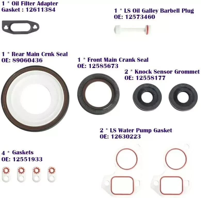 GEN 3 III LS Gasket Set Kit & LS9 Head Gaskets Fit for LS1 LS6 LQ4 LQ9 4.8 5.3