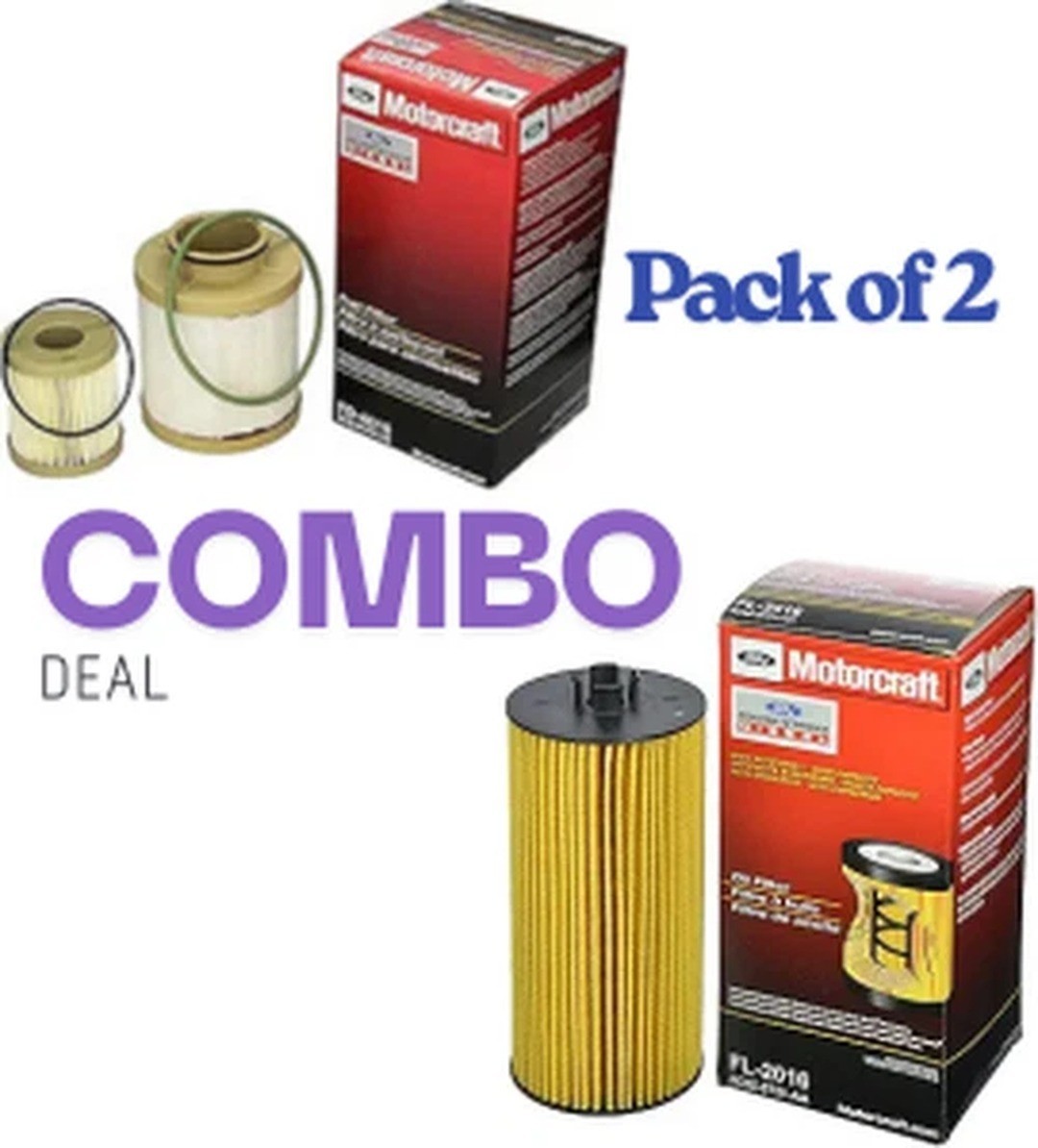Motorcraft FD-4616 and FL-2016 Combo Pack of 2 | Genuine OEM Oil & Fuel Filter.