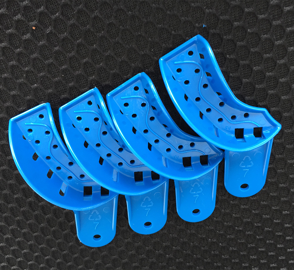 12Pc Easyinsmile Dental S/M/L/XL Perforated Plastic Impression Trays Upper/Lower