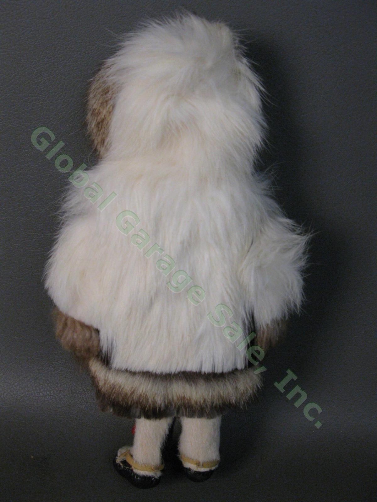 RARE VTG Antique Alaska Inuit Eskimo Male Doll Fur Leather Face Hide Skin Figure