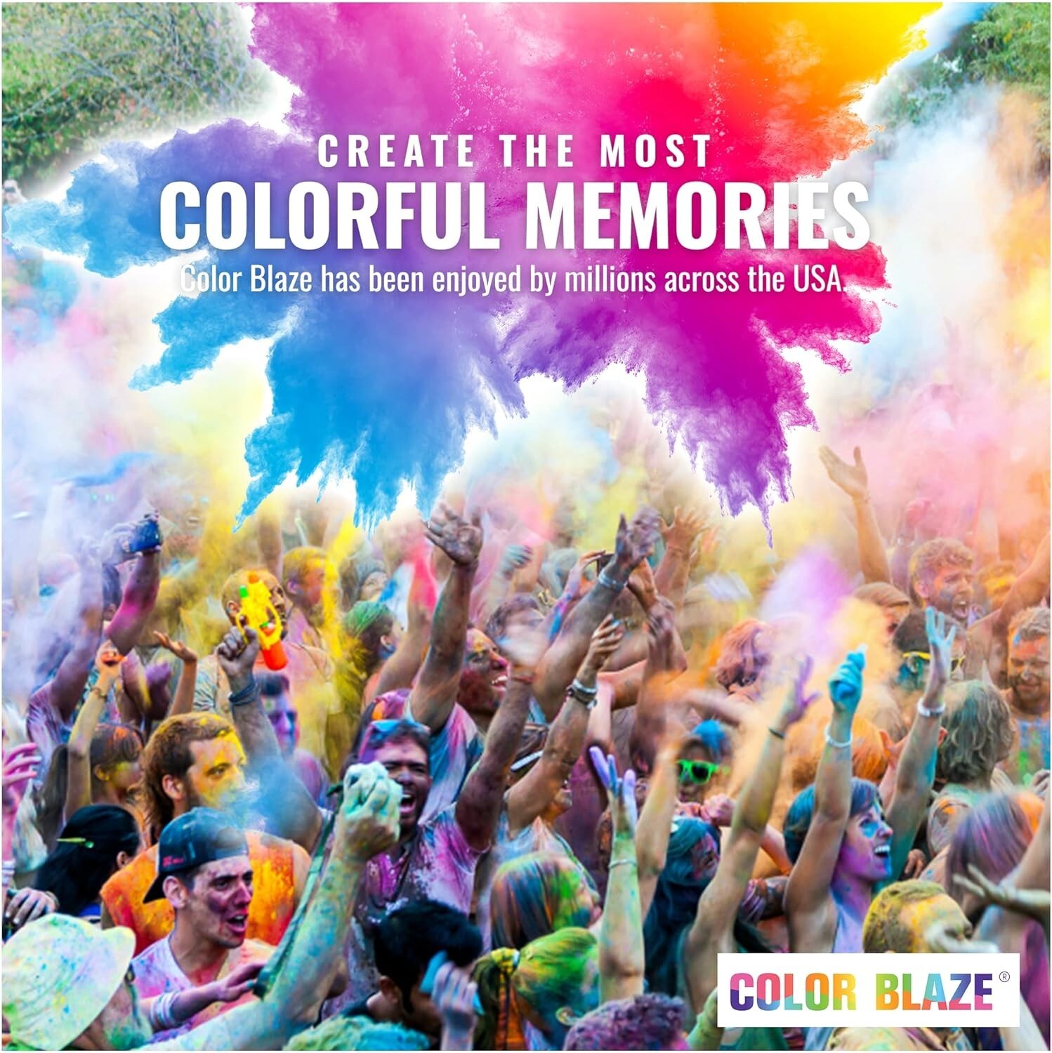 Color Blaze - 8 Pack Color Powder - 5lbs Each of Eight Colors Holi Festivals