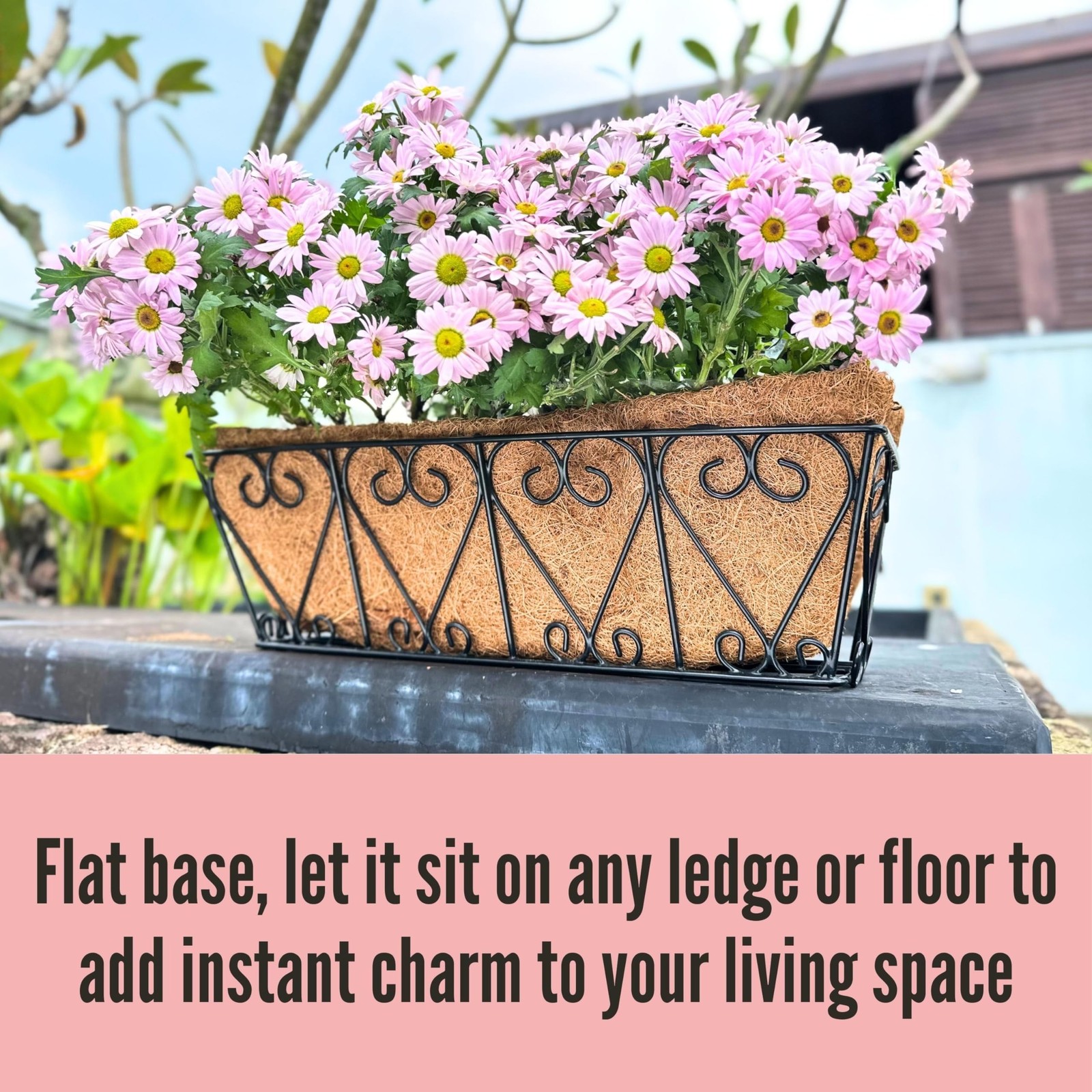 LaLaGreen Wal Planters - 4 Pack, 16 Inch Deck Railing Hanging Basket, Window ...