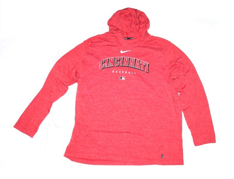 STUART FAIRCHILD BP WORN CINCINNATI REDS #57 NIKE HOODED SHIRT TAIWAN TAIPEI WBC