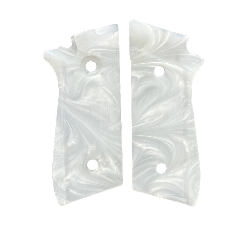 CUSTOM WHITE PEARL RESIN GRIPS TAURUS PT-92 PREMIUM GRIPS ARS.06