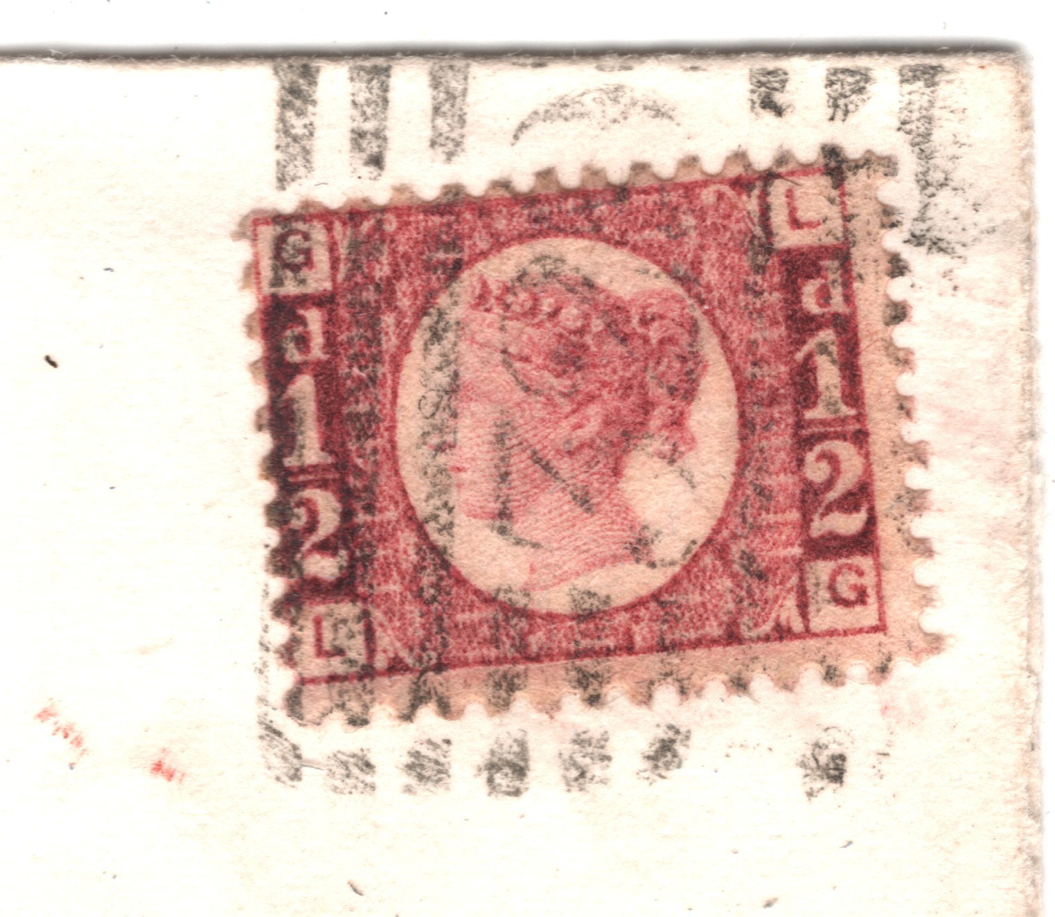 GB QV BANTAM ½d Plate 4 (LG) *TRANENT* Haddington 1872 Edinr Scotland XB52