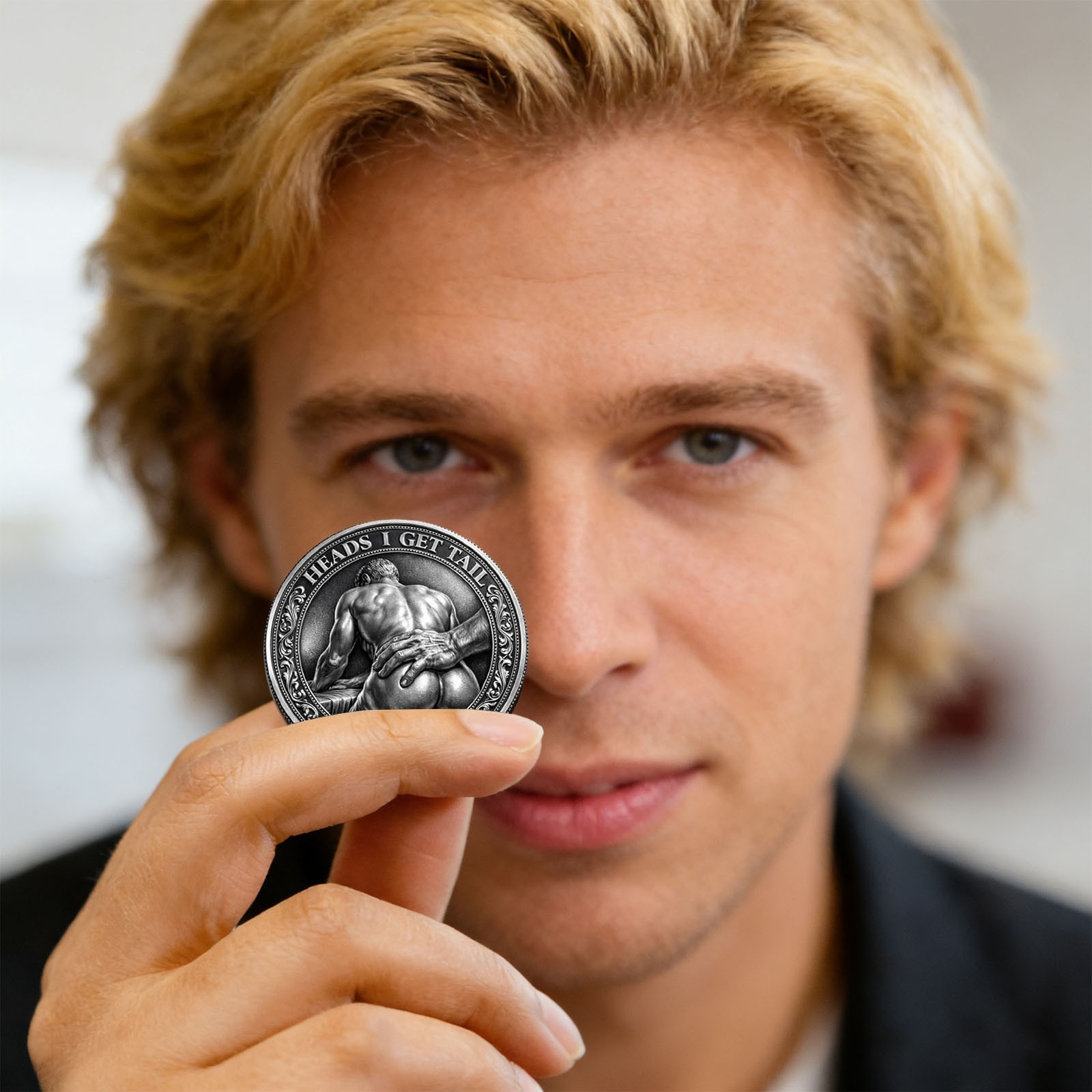 3Pcs Heads I Get Tail/Tails I Get Head Males Funny Sexy Challenge Coin Mens Coin